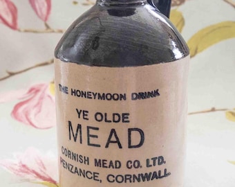 The Honeymoon Drink: vintage stoneware Cornish mead flagon (empty)
