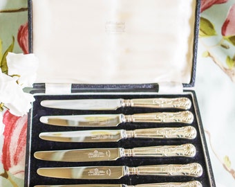 Lovely set of Harrison, Bruce and Howson tea knives retailed by R and W Sorley Ltd, 107 and 109 West George Street, Glasgow:  late 30s