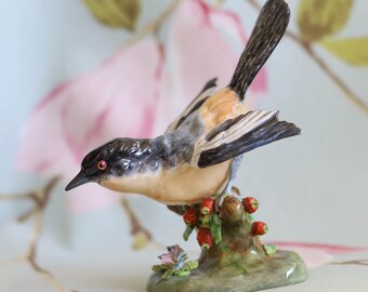 Wonderful hand-painted Crown Staffordshire J T Jones: shrike (13.5 inches)