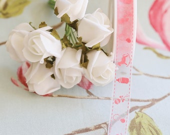 15mm sheer baby ribbon: pink