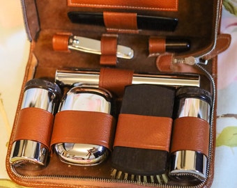 Dressing for a 1950s Christmas? Original chrome men's dressing set - unused