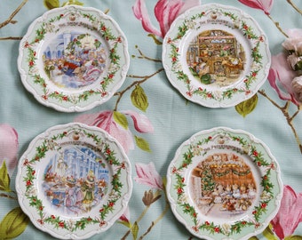 Brambly Hedge Mid Winter complete four plate set: 8 inch plates (Royal Doulton)