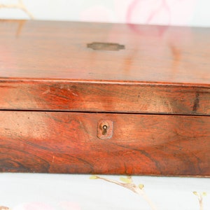 Victorian rosewood and brassband writing slope