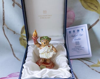 Millennium 'statue of liberty' bear - Halcyon Days bonbonniere in large presentation box