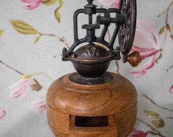 Fabulous large English (Norfolk) hand-made, one-off coffee grinder:  11.25 inches x 7 inches, 2.9 kg weight