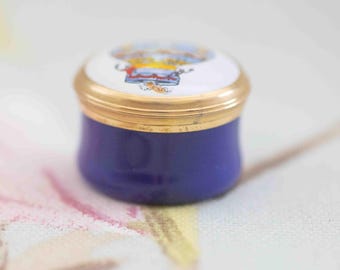 Crummles fine hand-painted enamel miniature trinket pot: 1 x 0.6 inches