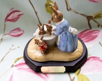 Limited edition, artist-signed Bath Night Bunnykins tableau (Royal Doulton): 2001