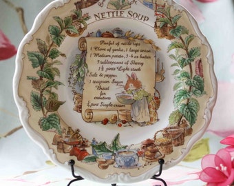 Rare Brambly Hedge recipe plate nettle soup (8 inch) by Royal Doulton