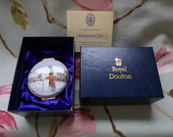 Crummles with Royal Worcester limited edition (229/500) James builds a Snowman trinket pot: hand-painted enamel