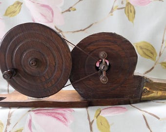 A Heath-Robinson-style delight: Victorian mechanical oak bellows (hand-turned mechanism), perfectly proportioned for Christmas fires
