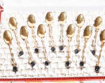 Vintage set of coffee bean spoons