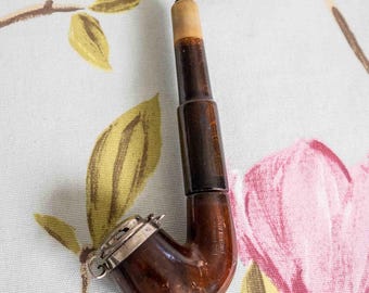vintage The Tyrolean lidded smoking pipe: 19 cm length