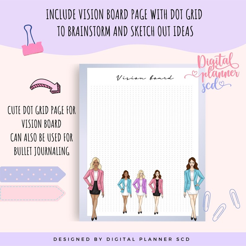 Girl Boss Planner Printable Fashion Girl Clipart Small - Etsy