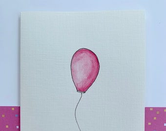 HAND PAINTED Birthday Balloon Card