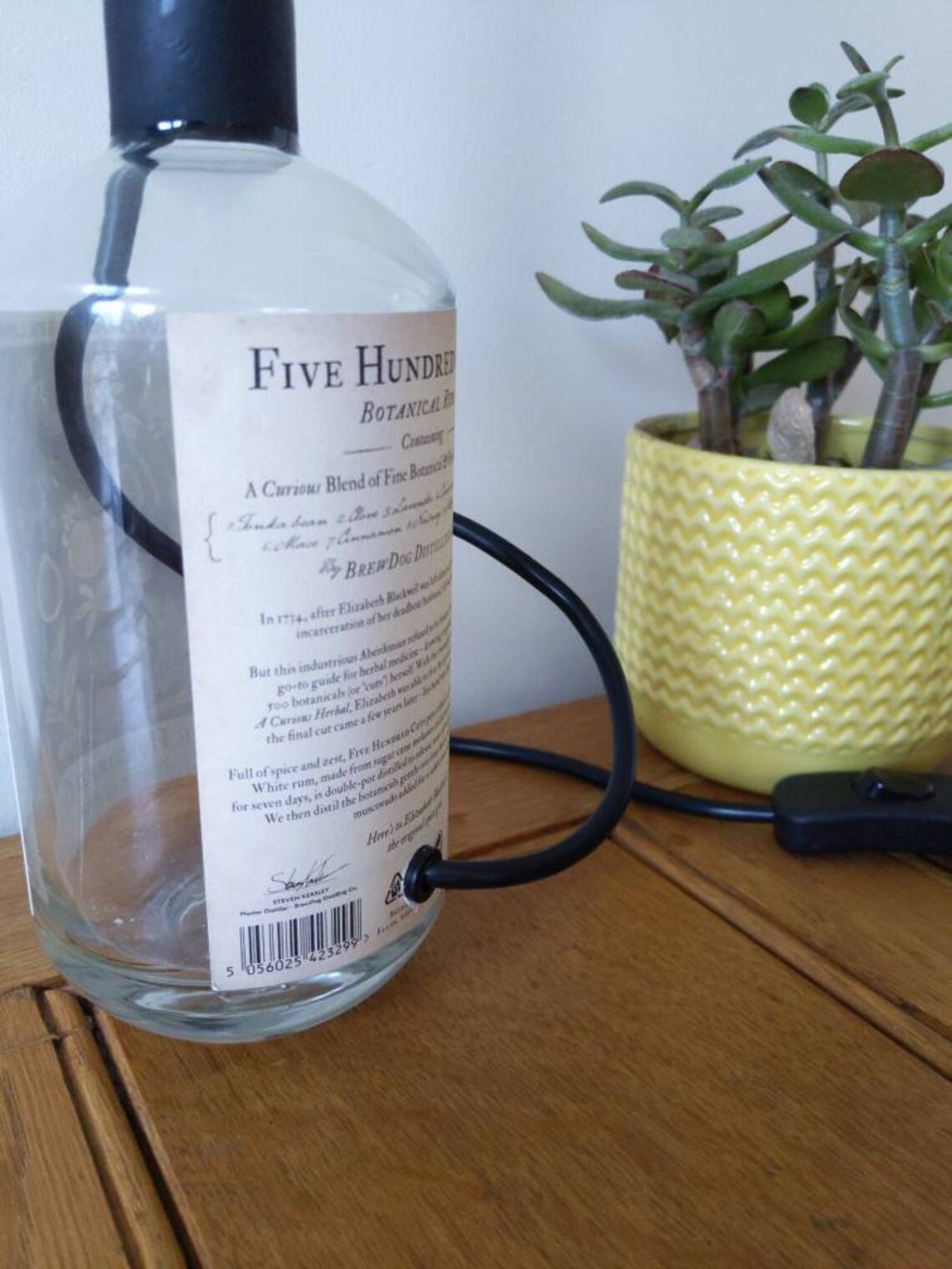 Rum Bottle Lamp With Antique Filament Bulb Brewdog Five Etsy