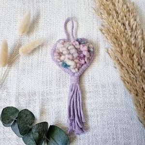 Heart Macraweave Hanging Accessory | Pastel Decor | Woven Wall Art | Handmade Wall Decor
