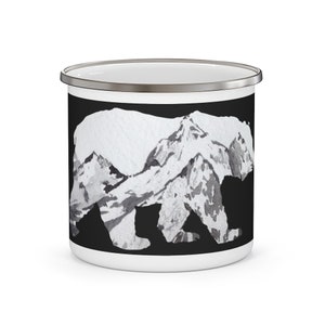 Bear in the Mountains Enamel Camping Mug | Adventure Mug | Campfire Mug | Gift for Best Friend | Holiday Gift Idea | Gift for Him