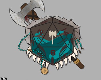 Barbarian Dice Design PNG