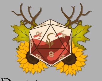 Druid Dice Design PNG