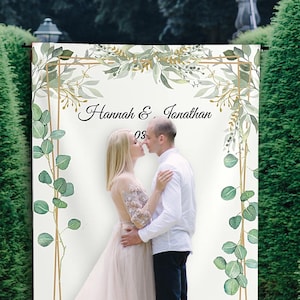 Custom Greenery Wedding Reception Backdrop botanical decoration