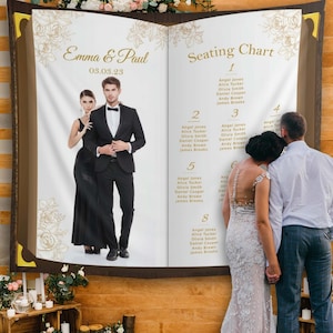 Personalized Find Your Seat Photo Backdrop Sign Wedding Seating Chart Backdrop Custom Picture Table Seating Plan Please Be Seated Sign