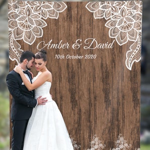 Rustic Lace Wedding Decor, Wedding Backdrop for Reception, Lace Wood, Outside, Barn Southern Wedding, Engagement Backdrop