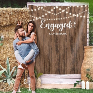 Rustic Engagement Backdrop, Proposal Backdrop, Engagement party Backdrop, Bachelorette party decorations, she said yes