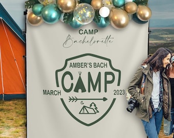 Bridal Shower Backdrop Camp Bachelorette Banner Mountain Lake Camping Bach Party Banner Adventure Bach Camp Girls Glamping Weekend Decor