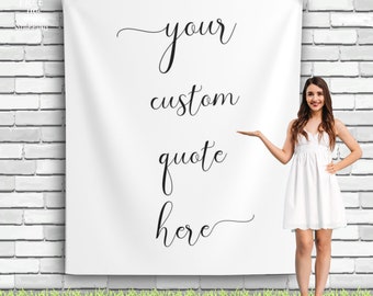 Custom Backdrop, Wedding Quote Backdrop, Wedding Vow Print, Custom Text Print, Custom Quote Sign, Personalized Wedding Tapestry