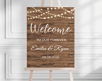 Welcome to Our Forever Decor Rustic Wedding Welcome Sign Printed Engagement Foamboard Country Wedding Shower Signage Farmhouse Bridal Shower