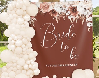 Bridal Shower Backdrop Miss Mrs Bride To Be Backdrop Rust Bridal Shower Decorations Boho Backdrop Terracotta Bridal Shower Tapestry