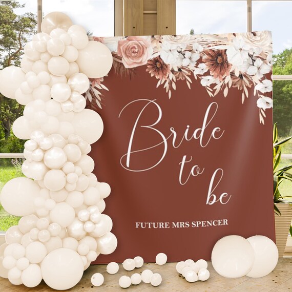 Custom Miss To Mrs Bridal Shower Backdrop Rustic Eucalyptus White Floral Wedding Bride To Be Photography Background Vinyl Engagement Party Cake Table Decorations Photo Booth 7x5ft