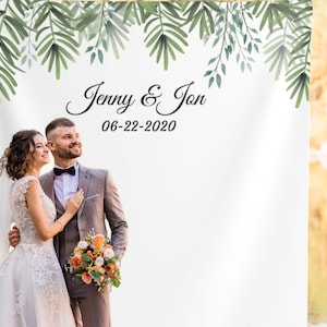 Wedding Reception Backdrop Greenery Botanical Wedding Banner Wedding Photobooth Engagement Party Decorations Wedding Decor BD01