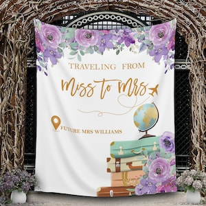 Brautparty Hintergrund Reisen von Fräulein Zu Mrs Bachelorette Party Decor Brautparty Banner Weltkugel Abenteuer Karte Vintage Gepäck