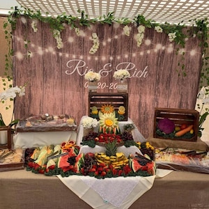 Custom Rustic Wedding Ceremony Backdrop Wedding Photobooth Wedding Photo Backdrop Picture Tapestry Farm House Decor Barn Wood Banner 01WB09