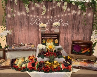 Custom Rustic Wedding Ceremony Backdrop Wedding Photobooth Wedding Photo Backdrop Picture Tapestry Farm House Decor Barn Wood Banner 01WB09