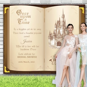 Märchenhafte Brautparty-Hintergrund | Geschichte Buch Verlobung Hintergrund | Es war einmal | Prinzessin, Schloss Hochzeit Hintergrund | Zukünftige Frau Decor