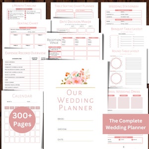 300+ Hochzeitsplaner Printable Template Hochzeitsplaner Hochzeitsplaner Hochzeitsplaner-Buch Hochzeitsplanung Checklist