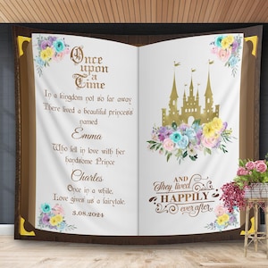 Pastell Brautdusche Backdrop Prinzessin Schloss Hochzeit Banner Es war einmal Party Decor Märchen Geburtstag Baby Shower Decor