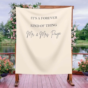 È un segno di genere per sempre, sfondo per matrimonio per ricevimento, banner personalizzato per festa di fidanzamento, decorazioni per matrimonio semplici e minimaliste, personalizzate