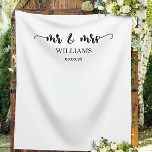 Custom Mr Mrs Wedding Backdrop Personalized Mr Mrs Sign Decoration ...