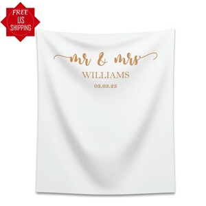 Custom Mr Mrs Wedding Backdrop Personalized Mr Mrs Sign Decoration ...