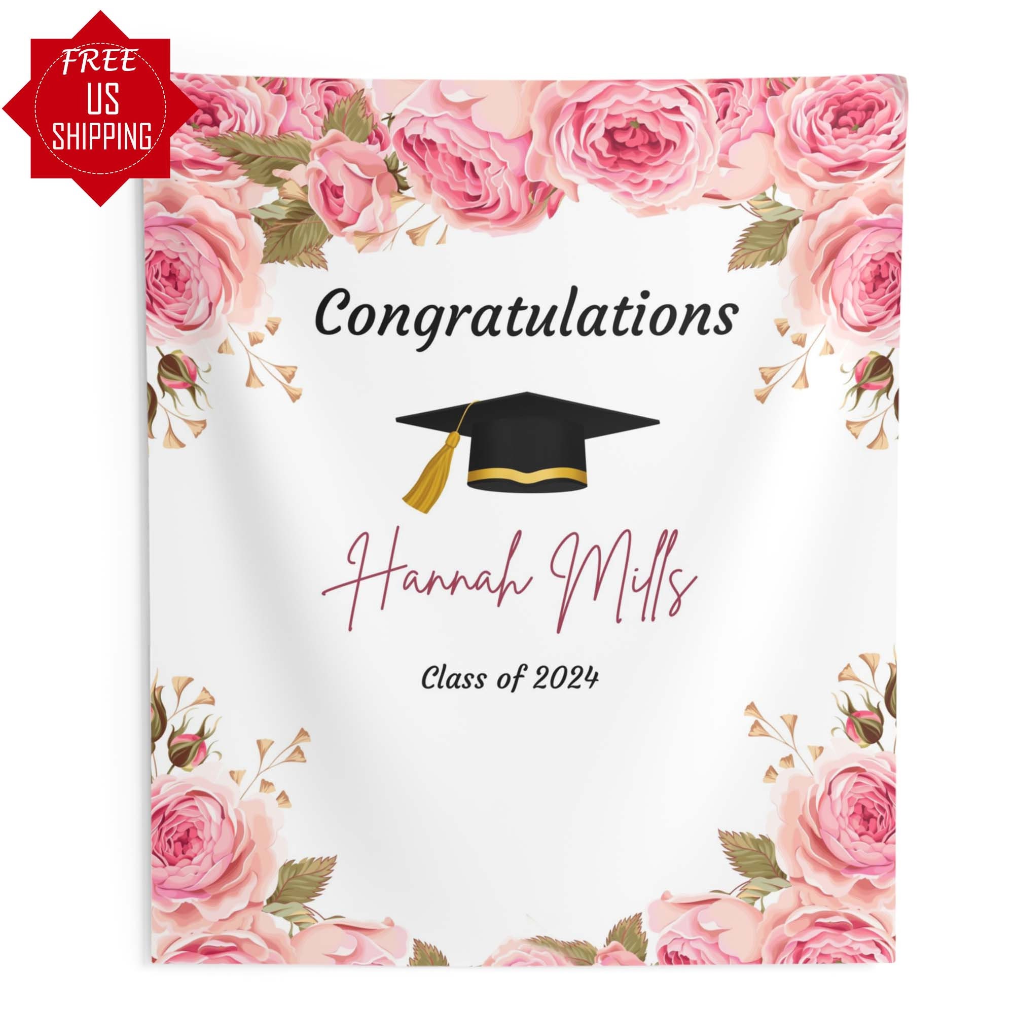 Sfondo Fotografico 7x5ft Fiori Rosa – Prom 2025, Laurea, Festa Decorazioni (Vinile Con Stampa Ad Alta Risoluzione, 210x150cm)