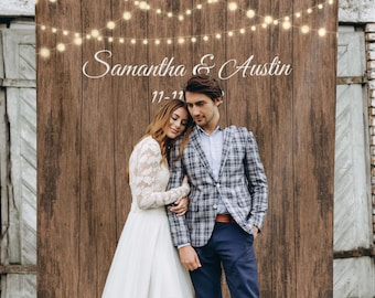 Rustic Wedding Reception Backdrop Backyard wedding  Photo Booth Background Custom Backdrop Farmhouse Country Wedding Decor Christmas Banner