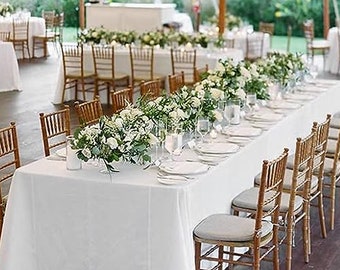 Wedding Table Cover Polyester Tablecloth Engagement Party Table Decoration Cover Bridal Shower Rectangle Table Cover Long White Table Cloth Etsy UK