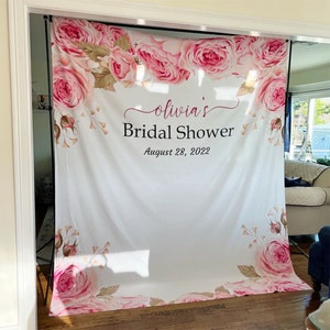 Floral Backdrop Bridal Shower Banner Blush Future Mrs Decoration Bachelorette Party Photobooth Wedding Shower Engagement Backdrop 01BRS01