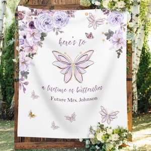 Schmetterling Future Mrs Backdrop, Floral Lavendel Schmetterling Brautparty Dekoration, Lifetime of Schmetterlings Braut Brunch Banner, Braut zu sein