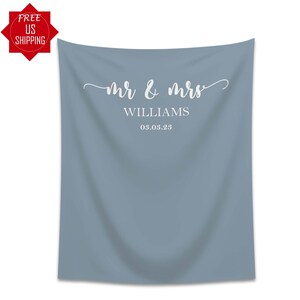 Custom Mr Mrs Wedding Backdrop Personalized Mr Mrs Sign Decoration ...