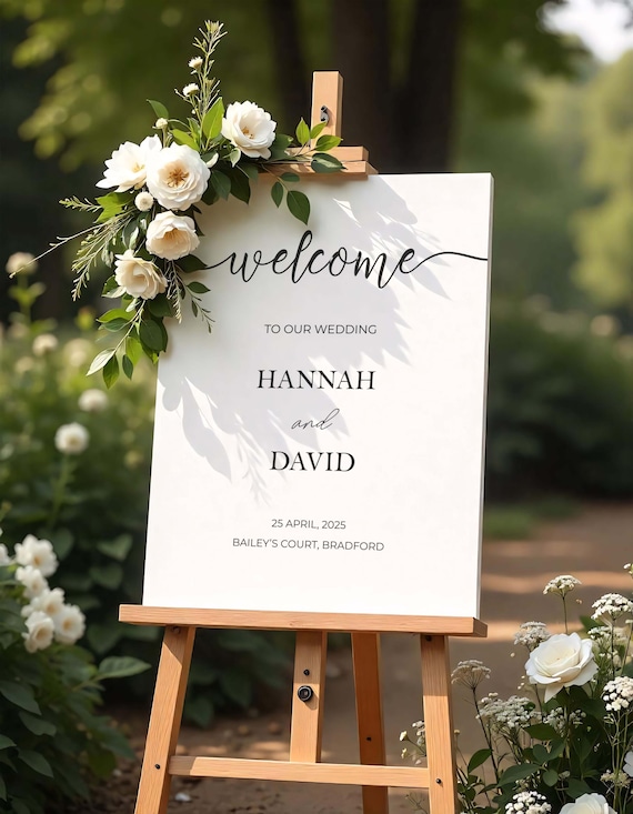 Wedding Welcome Sign Printed Shipped Custom Wedding Decor Wedding