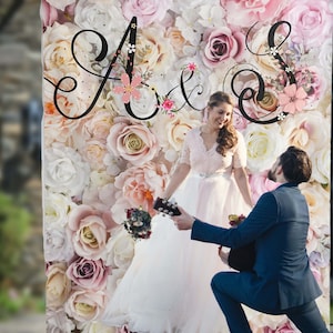 Flower Wall Backdrop|  Wedding Backdrop| Floral wedding Backdrop | Rose Wall Backdrop| Wedding Shower